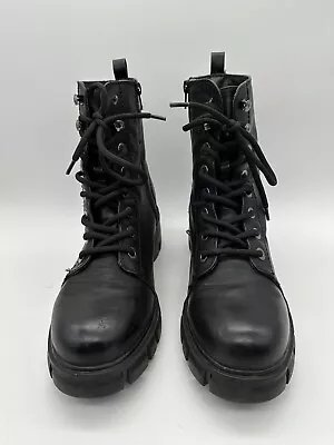 MIA Y2K Chunky Heel Combat-BIker Boots - Black - Women Size 8.5 • $11.50