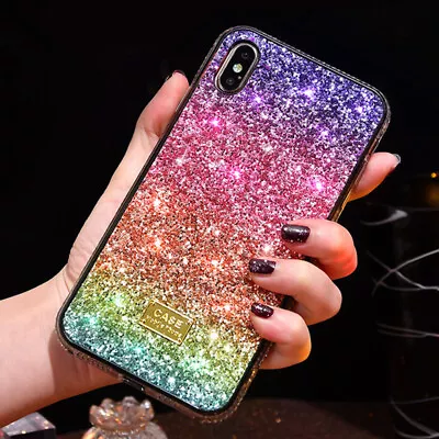 $7.99 • Buy Bling Sparkle Diamond Gradient Rainbow Case For IPhone 14 13 12 11 Pro Max XS 7
