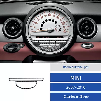 Carbon Fiber Radio Center Control Trim Cover For BMW Mini Cooper R55 2007-2010 • £9.73