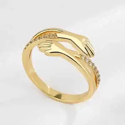 NEW Love Hug Ring Band Open Finger Adjustable Women Jewellery UK • £3.95