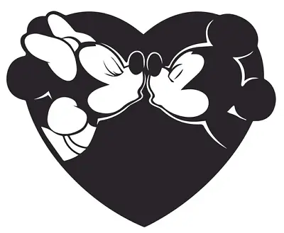 Vinyl Decal For Window - Disney Kissing Mickey & Minnie Various Sizes Colors • $7.99