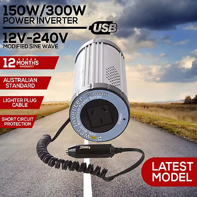 150W 300W Car Power Inverter 12V 240V USB Port Sine Wave DC For Caravan Camping • $39