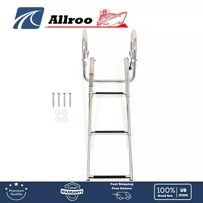 3Step Boat Ladder In-Board Stainless Steel Telescoping Folding Dock Marine Yacht • $74.70