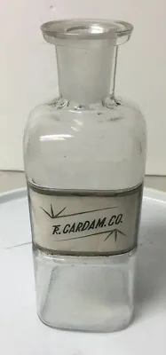 Antique Apothecary Drugstore Medicine Label Under Glass Bottle Jar Cardam Co. • $25