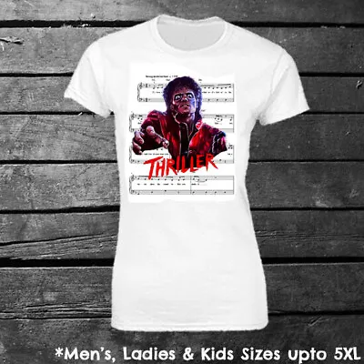 Michael Jackson Thriller Piano Sheet T-shirt Music Fans • £11.95