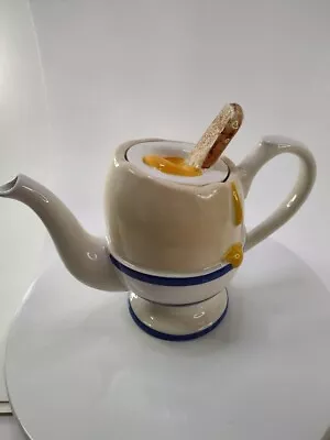 Tea Pot Ceramics Boiled Egg 1989 With Lid • $39.99