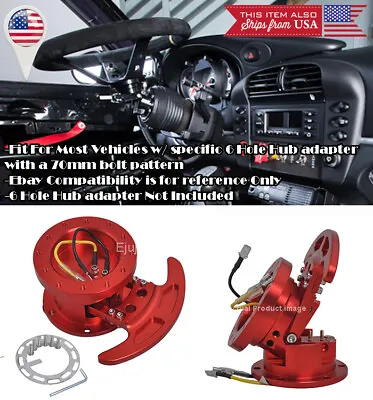 2.4  Extend Aluminum Red Steering Wheel Quick Flip Tilt Up For VW Porsche Audi • $47.86