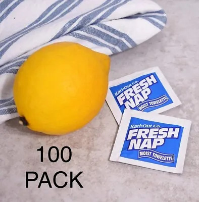 100 PACK Kari-Out Moist Towelettes/Fresh Nap/Wet Wipes  Lemon-scent • $9.49