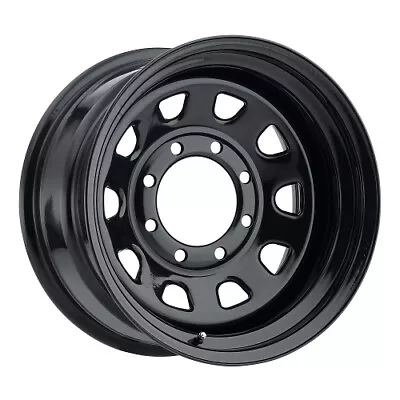 15x8 Vision HD 84H D-Window Black Steel Wheel 6x5.5 (-19mm) CAPS SEPARATE • $74.74