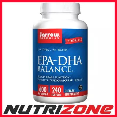 £48.90 • Buy Jarrow Formulas EPA-DHA Balance Cardiovascular Health- 240 Softgels