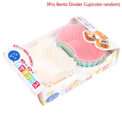 $6.42 • Buy 3Pcs Bento Divider Cup Liner Lunch Box Soft Food Silicone Onigiri Accessories Zu