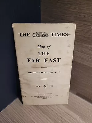 The Times War Map No.3 - Far East Crisis 2nd World War Vintage Good Condition • £5.99