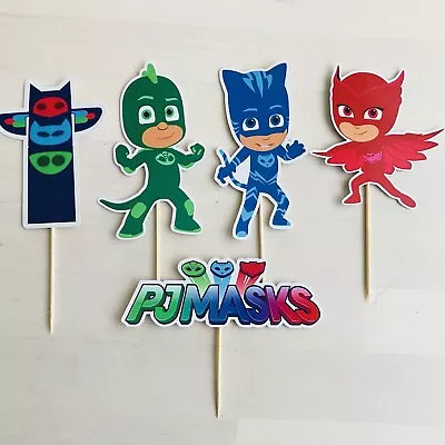 5pcs PJ Masks Cake Topper. Party Supplies Bunting Banner Flag Lolly Loot Bags • $10.50