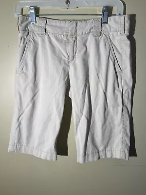 Vince Womens Capri White Pleated Cotton Linen Blend Shorts Size 2(28x11) 183 • $11.99