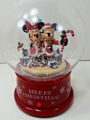 Disney Merry Christmas Gemmy Inc Airblow Mickey Minnie Snowglobe Works • $19.99