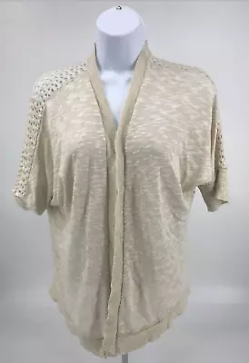 MOssimo Supply Co Cardigan Womens Size Medium Open Face Open Knit Beige • $5.99