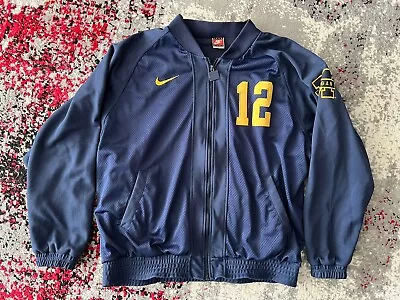 Mens Nike Michigan Wolverines Football Soccer Jacket Blue XXL Number 12 • $50