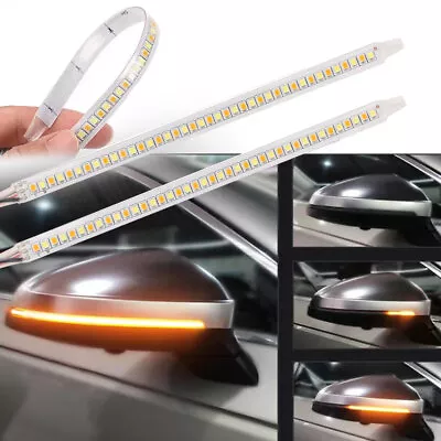 2Pcs 18cm LED Car Side Mirror Lamp Strip Turn Signal Indicator Light Bulbs Parts • $7.98