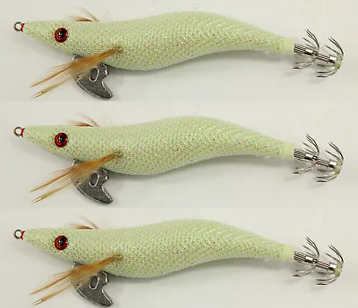 $9.90 • Buy 3 X Fishing Squid Jig In Various Size Flash White Colour Tackle Lure Special