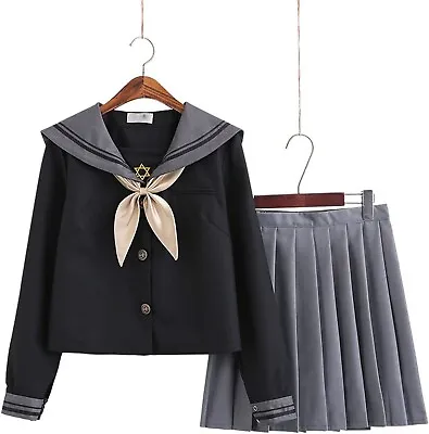 Japanese High-End Schoolgirl Pleated Skirt College Style Class Suit Jk Unifor • £9.99