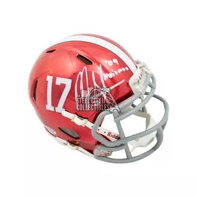 Mark Ingram Heisman 09 Autographed Alabama Chrome Mini Football Helmet - BAS COA • $134.96