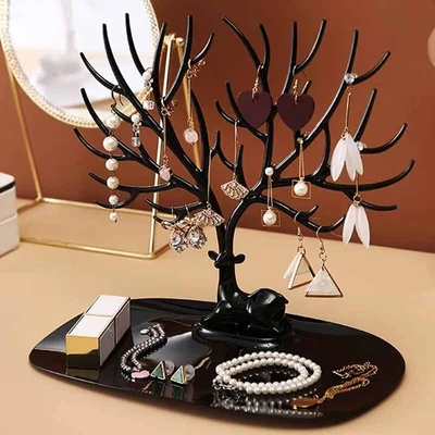 £7.89 • Buy Jewelry Display Organizer Necklace Ring Earring Deer Tree Stand Holder Show Rack