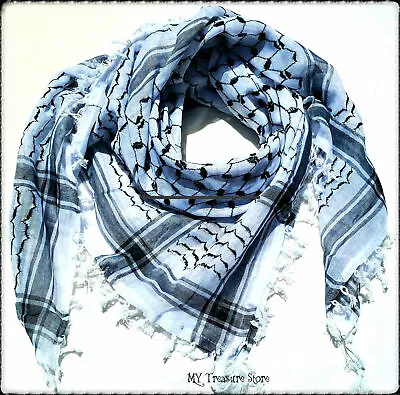 £37.22 • Buy Black Shemagh Scarf Keffiyeh Kafiya Unisex Arafat Arab Palestine Shawl Neck Wrap