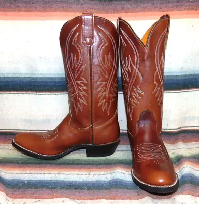 Mens Vintage Mistletoe Boot Co Brown Leather Cowboy Boots 8 D NEW In Box • $69