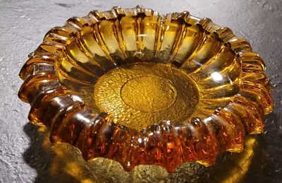 Vintage Fostoria Large Amber Glass Starburst Ashtray • $14.99