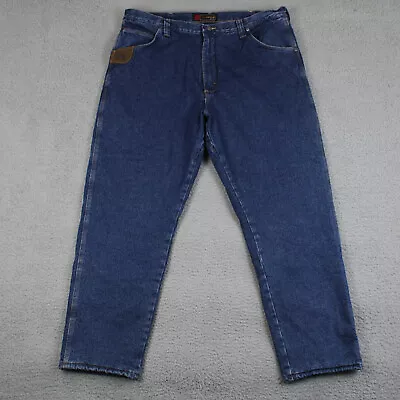 Wrangler Riggs Workwear Jeans Mens Size 42x32 Blue Denim Thermal Lined Insulated • $18.70