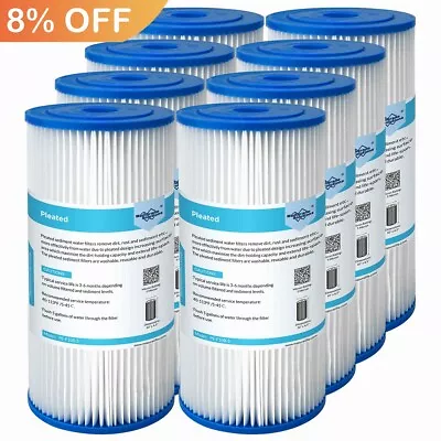 10  X 4.5  For Big Blue Whole House Sediment Pleated Water Filter 5/20/50 Micron • $29.43