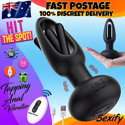 Tapping Vibrating Anal Plug Prostate Massager G-spot Remote Control Butt Sex Toy • $49.95