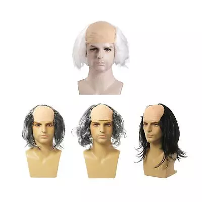 Halloween Bald Wig Cosplay Costume Party Wig Mad Scientists Wig For Parties • $17.61