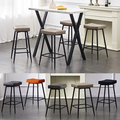 £69.99 • Buy 2/4PCS Bar Stools Breakfast Stool Kitchen Bar High Chairs Velvet Seat Metal Legs