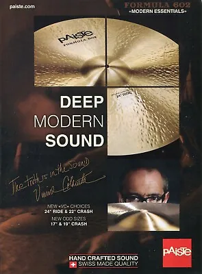 2016 Print Ad Of Paiste Formula 602 Drum Cymbals W Vinnie Colaiuta • $9.99