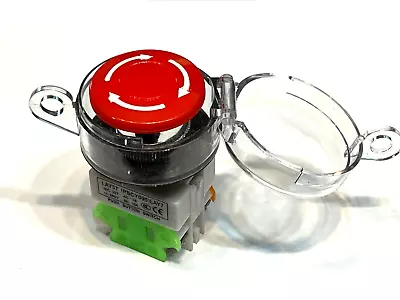 Emergency Stop Switch Button Locking Clear Cap On Off 22mm Cover Red Push Cnc A5 • $9.85