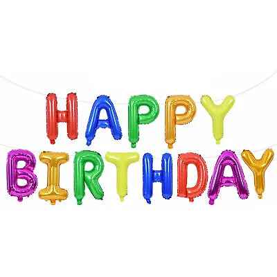 Happy Birthday Balloons Banner Balloon Bunting Party Decoration • £3.29