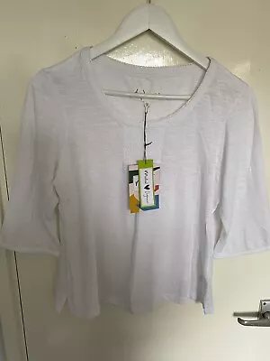 Mistral Size 12 White 100% Organic Cotton Daydreamer T-shirt Top BNWT • £8