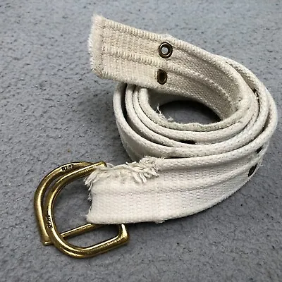 Polo Ralph Lauren Belt RL67 Brass D Ring Buckles Cotton Web Belt Mens 51 Ins • $17.13