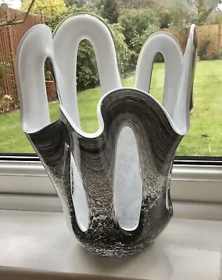 Zorza Handkerchief Art Glass Vase/Candle Holder. Made In Poland  New • £19.50
