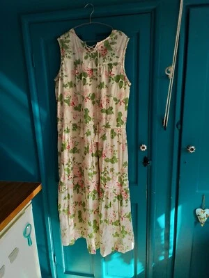 £15 • Buy Laura Ashley Dress Size 20. Maxi. Cream, Red & Green. Used