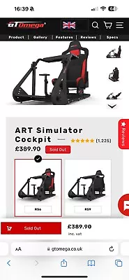 GT Omega ART Simulator Cockpit • £210