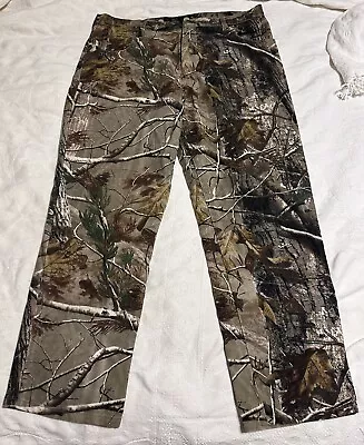 RedHead Camo Camouflage Jean Denim Pants Suspender Buttons Men's 38X30 • $12