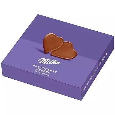 MILKA Ultra Thin Chocolate Hearts GIFT BOX -MILK Chocolate - 130g -FREE SHIPPING • $13.99