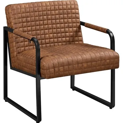 PU Leather Accent Armchair Living Room Chair Metal Frame For Home Office Bedroom • $74.99