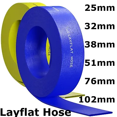 PVC Layflat Hose Pipes Water Delivery Discharge Irrigation Lay Flat 4 BAR Rated • £6.16