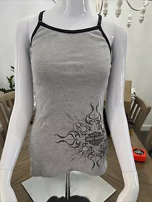 Harley Davidson T-strap Tank Top Built In Bra  Adjustable Spaghetti Straps USA • $14