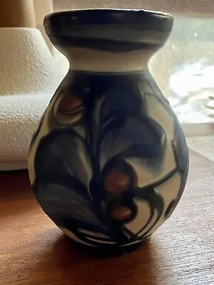 Herman Kahler Keramik HAK Vtg Denmark 1930's Small Vase  Slip Handpaint 5.25” • $229.99