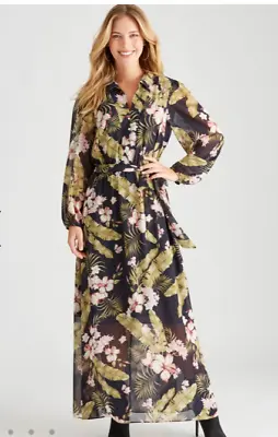 TABLE EIGHT LONG SLEEVE FLORAL MAXI DRESS Rrp$129.99 NWT (810 12141618) • $35