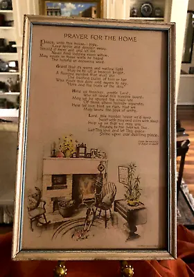 Vintage Framed Buzza Motto Prayer ~  Prayer For The Home  ~ Shabby Chic • $30